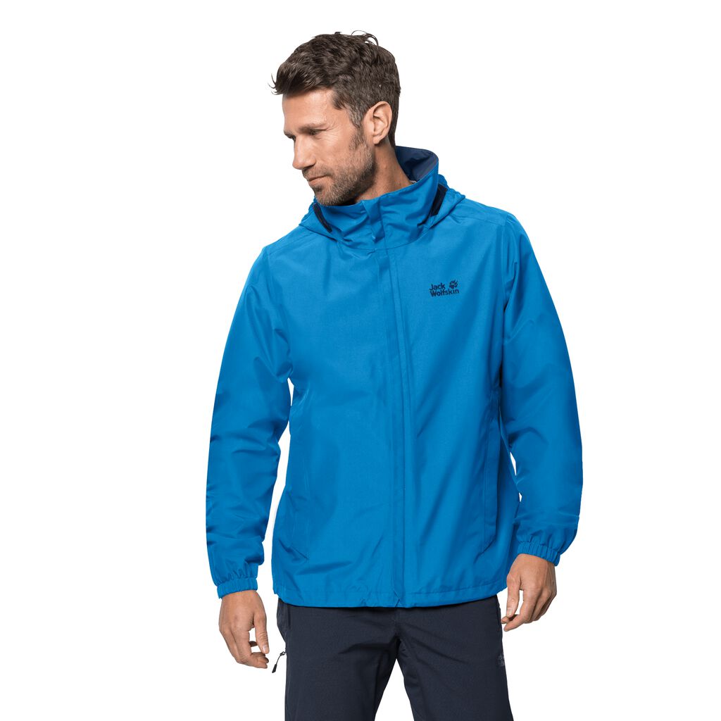 Jack Wolfskin STORMY POINT Férfi Vízálló Kabát Kék - TQIDGA-864